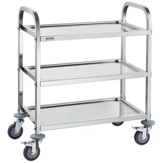 Vevor 3-stufiger Mobiler Laborwagen Edelstahl 181kg Laborklinik Medizintechnik