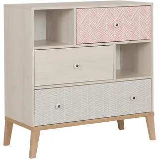 Mid.you Kommode, Kastanien, Holz, Buche, massiv, 3 Schublade(n) Schubladen, 94x95x41 cm, ISO 9001, Pefc, Wohnzimmer, Kommoden & Sideboards, Kommoden