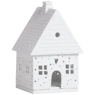 räder Lichthaus Kerzenständer Teelicht Lebkuchenhaus Schneeball weiß