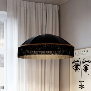 Pendelleuchte By Rydéns, Francis, dimmbar, Schwarz, für Wohnzimmer, Stoff / Textil - 35
