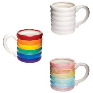 Regenbogen Keramikbecher zum Ausmalen (Box mit 2) Keramik & Porzellan