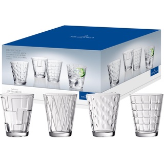 Villeroy & Boch – Dressed Up Wasserglas Set, Besondere Trinkgläser, Gläser Wasser, Trinkglas Set, Saftgläser, 4 Teilig, 310 Ml, Kristallglas, Spülmaschinenfest