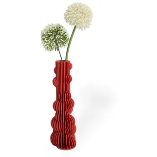 Shapes - Decorations Dekovase Bubble Two - Exclusive by Martin Žampach, Vase, 10 Farben (Einzelmodell, Vase mit Borosilikatglas zur Nutzung mit Wasser), Wasserdicht; Leichte Struktur innerhalb des Materials (Rillung) rot