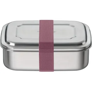Thermos THERMOcafé TC Brotdose 1,00 l, Edelstahl, spülmaschinenfest, rose gold | Edelstahl-Lunchbox mit Textilband, Pausenbrotbox für Schule, Uni , Büro & Unterwegs, rosa