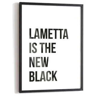 Papierschmiede® XMAS Poster Lametta Lametta is the new black, Weihnachtsposter DIN A5 bis A1, auf Wunsch mit Holzrahmen, Weihnachtsdeko mit Spruch, Weihnachtsbilder, Wanddeko Weihnachten