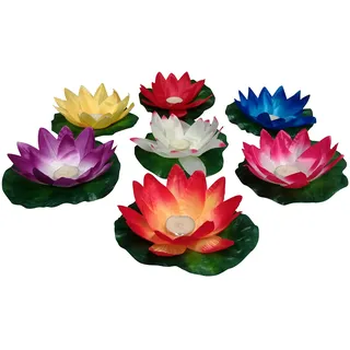 10 Stück Wasserlaterne Lotusblüte Seerose Schwimmlaterne Schwimmkerzen Laterne Outdoor Teelichter Kerzen Bunt Schwimmlichter Deko Windlicht