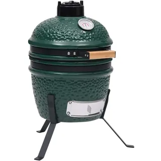 vidaXL 2-in-1 Kamado-Grill Smoker Keramik grün