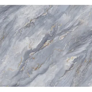 Marmor Tapete Grau und Gold, 40 x 1000 cm Graue Marmortapete Selbstklebende Tapete Marmoroptik Klebefolie Marmor Klebefolie Möbelfolie Selbstklebend für Badezimmer Wohnzimmer Schlafzimmer Küche
