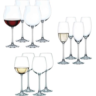 Spiegelau & Nachtmann, Vivendi, 12-teiliges Gläser Set, 4X Rotweinglas, 4X Weissweinglas, 4X Sektglas