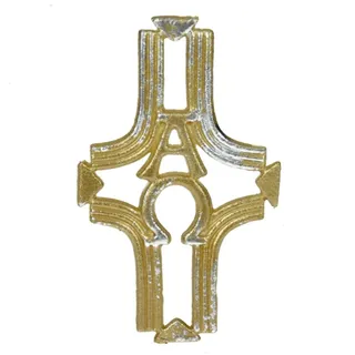 efco "Kreuz Wachs Dekoration, Gelb/Gold Metallic, 82 x 50 mm