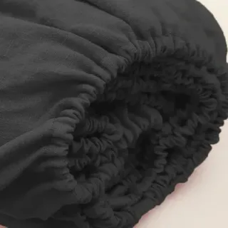 Spannbettlaken, 100% Natürliches Leinen, 35 cm Tiefe Taschen, Komfortabel und Atmungsaktiv, Maschinenwaschbar (Schwarz, 140x200cm)