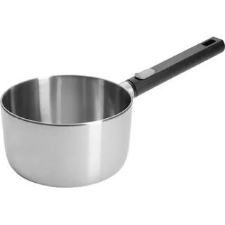 Milchtopf WOLL "Logic Steel", silber (silberfarben, schwarz), Ø:18cm, Töpfe, 5-Schicht-Aufbau