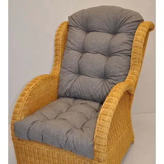 - Polster / Kissen / Ersatzpolster für Rattan Ohrensessel / Rattansessel , Colore Grigio (dunkel grau) - Dunkelgrau