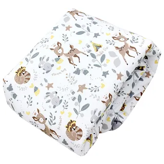 TupTam Baby Krabbeldecke 120x120 cm – Gepolstert, weich, Baumwolle, Farbe: Rund 120 cm/Wilde Tiere