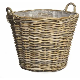 Spetebo Pflanzkorb aus Weide - natur - Größe: 45 cm (XL)