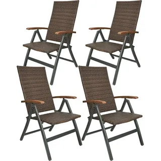 Brubaker Campingstuhl 4er Set Braun/Grau