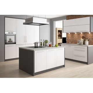 Küchenblock Kücheninsel lava / weiß Küchenzeile Küche Komplett Modern