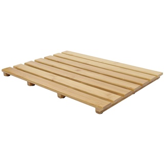 Duschmatte »Bambus Badematte aus FSC Echtholz - 53 x 35 cm« Spetebo, Höhe 2.50 mm, Bambus Holz, rechteckig braun