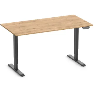 Ergolutions Schreibtisch PRIMUS elektrisch höhenverstellbarer Schreibtisch, 140 kg Traglast / App / Leise / Timer / Memory / Kollisionssensor schwarz 160 cm x 2,50 cm x 80 cm