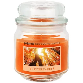 pajoma® Duftkerze ''Blätterzauber'' Sweet Christmas Edition im Bonbonglas, 248 g, Premium Kerze zum verschließen, für Circa 55 Stunden, Kerze perfekt für Weihnachten