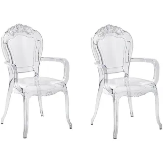 Beliani Esszimmerstuhl VERMONT Transparent Schwarz 2er Set