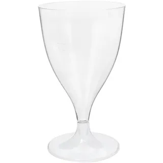MONOUSO - Mehrweg Weinglas aus PS Crystal Fuß Klar 200ml 2-teilig (20 Stück)