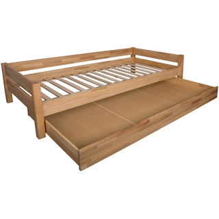 Bubema Duo – Bett mit Bettkasten aus massiver Buche, inkl. Rollrost