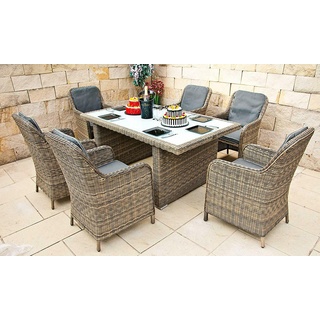 RAGNARÖK  PREMIUM POLY-RATTAN GARTENMÖBEL GARTEN GARNITUR MÖBEL ALU DINING SET