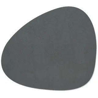 LINDDNA Tischset Serene L Curve Leder Grau Anthrazit (Large)