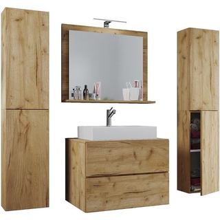5-tlg. Badmöbel-Set »Lendas XL« 80 cm Honig-Eiche, VCM MORGENTHALER GMBH