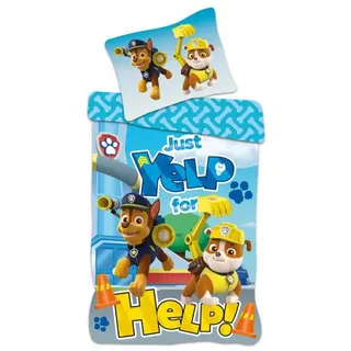 PAW PATROL Kinderbettwäsche Paw Patrol Help! Kinderbettwäsche 100x135cm blau