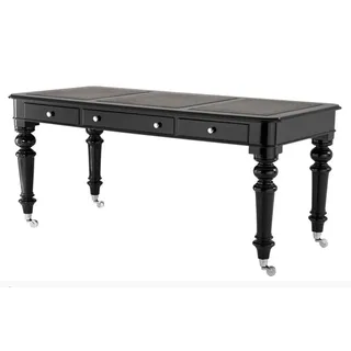 Casa Padrino Luxus Schreibtisch Sekretär Hochglanz Schwarz Klavierlack 170 x 80 cm