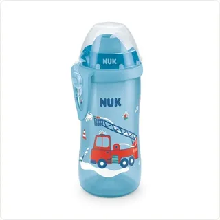 NUK Flexi Cup Soft- Trinkhalm - Becher ab 12+ Monate 300ml blau Feuerwehr