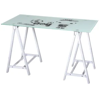Guy's Computerschreibtisch Aus Stahl Und Glas L120xt60xh72 Cm