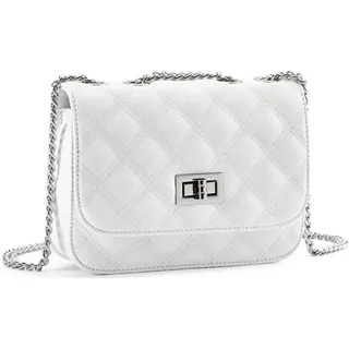 LASCANA Umhängetasche Minibag, Schultertasche, Henkeltasche, Crossbody Bag, Handtasche Damen zum Umhängen, mit Kettenhenkel, VEGAN weiß