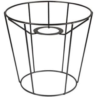 Rayher Metall Lampenschirm Rahmen, Höhe 24 cm, rund, konische Form, schwarz beschichtet, für Steh- oder Hängelampe, zum Umwickeln mit Garnen, getrockneten Naturseilen etc., 23102576