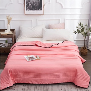 Kühldecke aus Seide, Cool Ice Silk Summer Comforters Blanket, einfarbige Klimaanlagendecke for den Sommer, waschbare, leichte, atmungsaktive Decke for den Sommer ( Color : Watermelon red , Size : 100x