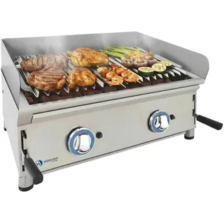 LUX WORLDMAI Lavastein-Gasgrill 70 cm. INOX-Tischgrill für Bar, Restaurant und Gastronomie.