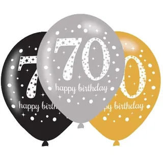70. Geburtstag gold 6 Luftballons