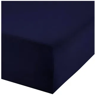 Erwin Müller Spannbettlaken Boxspringbett-Spannbettlaken "Freising", Jersey, Gummizug: Rundumgummi, (1 Stück), Elasthan-Jersey-Stretch Uni blau 180-200 cm x 200-220 cm
