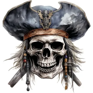 GRAZDesign Piraten Wandtattoo Kinderzimmer Junge Pirat Totenkopf - Wandaufkleber selbstklebend - 60x57cm