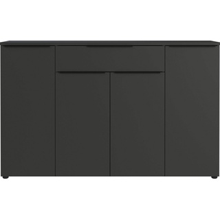 GERMANIA Sideboard Mailand, Sideboard mit einer Schublade und 4 Türen, in graphit & weiß verfügbar grau