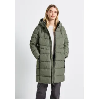 Steppmantel STREET ONE, Damen, Gr. 44, grün (lichen grün), Stoff, Obermaterial: 100% Polyester. Futter: 100% Nylon. Füllung: 100% Polyester, unifarben, normal hüftbedeckend, ohne Ausschnitt, Bündchen, Mäntel Steppmantel, mit moderner Steppung