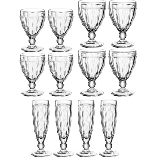 Leonardo Brindisi Kelch-Glas 12 er Set, Weißwein-, Rotwein- und Sekt-Gläser, spülmaschinenfeste Kelch-Gläser, Champagner- & Wein Gläser, 021598
