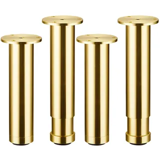 4 Stück Möbelfüße Metall Verstellbare Möbelfüße Möbelfüsse DIY Möbel Füße,Schrankfüße,für Stühle Tisch Schrank Schreibtisch Sofa Möbelbeine mit Schrauben (30~34cm,Gold)