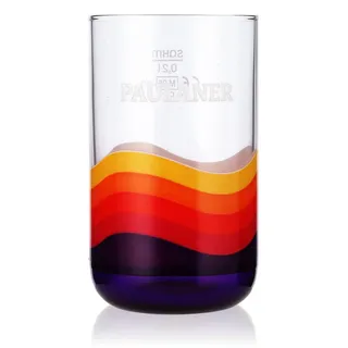 Paulaner Cola-Mix Softdrink Glas 0,2l Becher Boden Rund - neues Design Sahm - Transparent