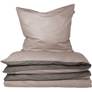 SCHIESSER Doubleface Renforcé taupe-dunkelgrau 135 x 200 cm + 80 x 80 cm 