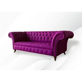 Chesterfield 3Sitzer Lila Stoff Design Couchen Polster Sofas Neu Kreative Sofa