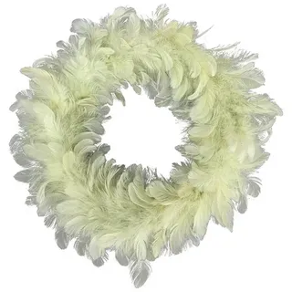 Macosa Home Dekokranz Federkranz Federn Grün 35 cm Türkranz Tischdeko Wanddeko, Kranz Osterdeko Deko Ostern grün