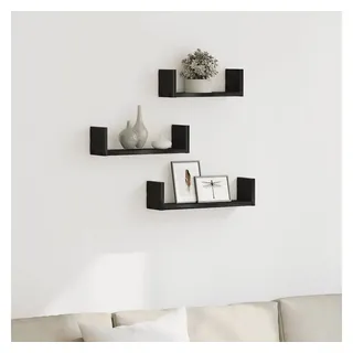 vidaXL Wandboard 3 Stk.  Schwarz